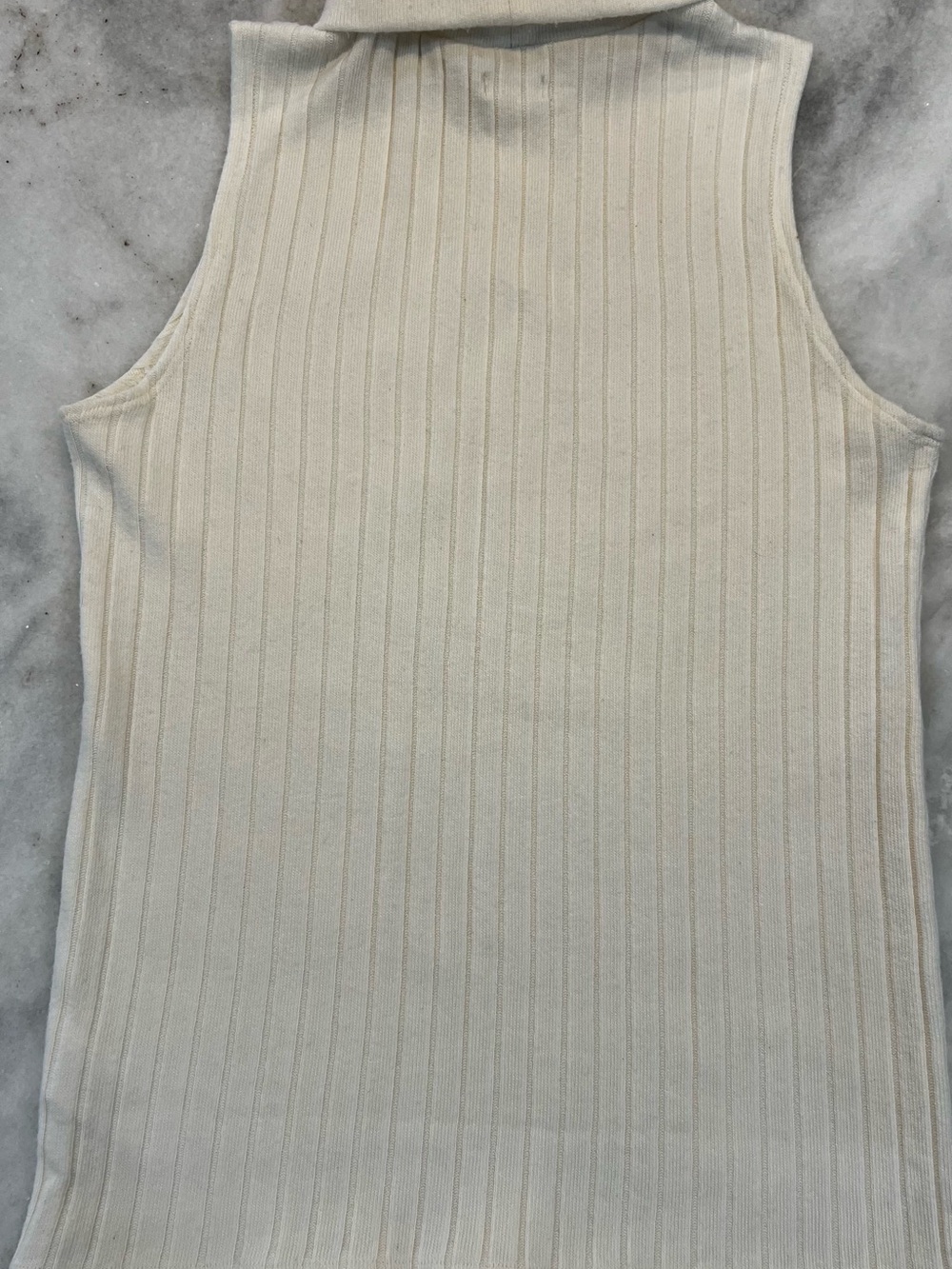 L’Agence Ribbed Mock Neck Tank Top - Cream - Picture 2 of 6